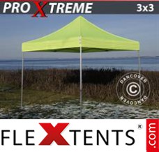 Chapiteau pliant FleXtents Xtreme 3x3m Néon jaune/vert