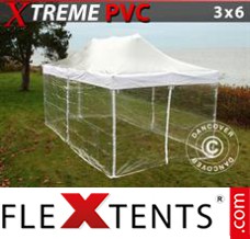 Chapiteau pliant FleXtents Xtreme 3x6m Transparent, avec 6 cotés