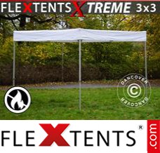Chapiteau pliant FleXtents Xtreme Exhibition 3x3m, blanc, avec retardateur de...