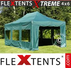 Chapiteau pliant FleXtents Xtreme 4x6m Vert, avec 8 cotés