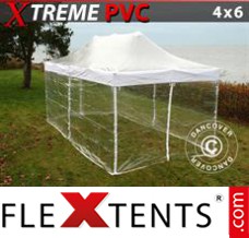 Chapiteau pliant FleXtents Xtreme 4x6m Transparent, avec 8 cotés